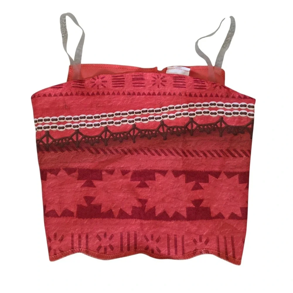 Disney Moana Costume Set Jakks Pacific Tribal Print Girls Size 4-6X Red - Picture 5 of 16